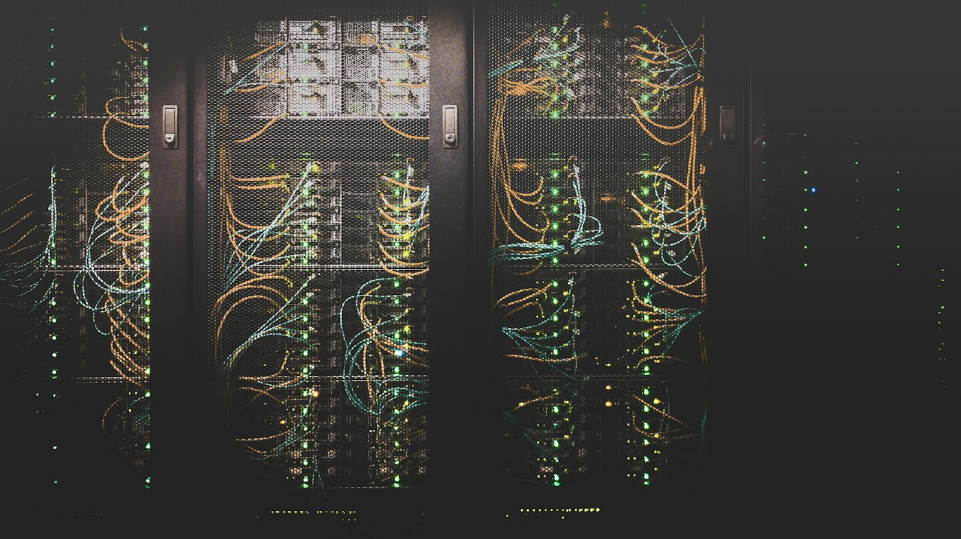 Illuminated server racks in a data centre
